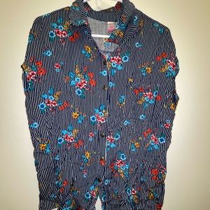 Striped Floral Blouse